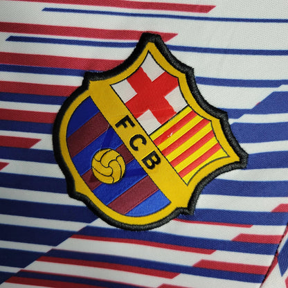Barcelona Camisola de Treino White Blue and Red 2023/24